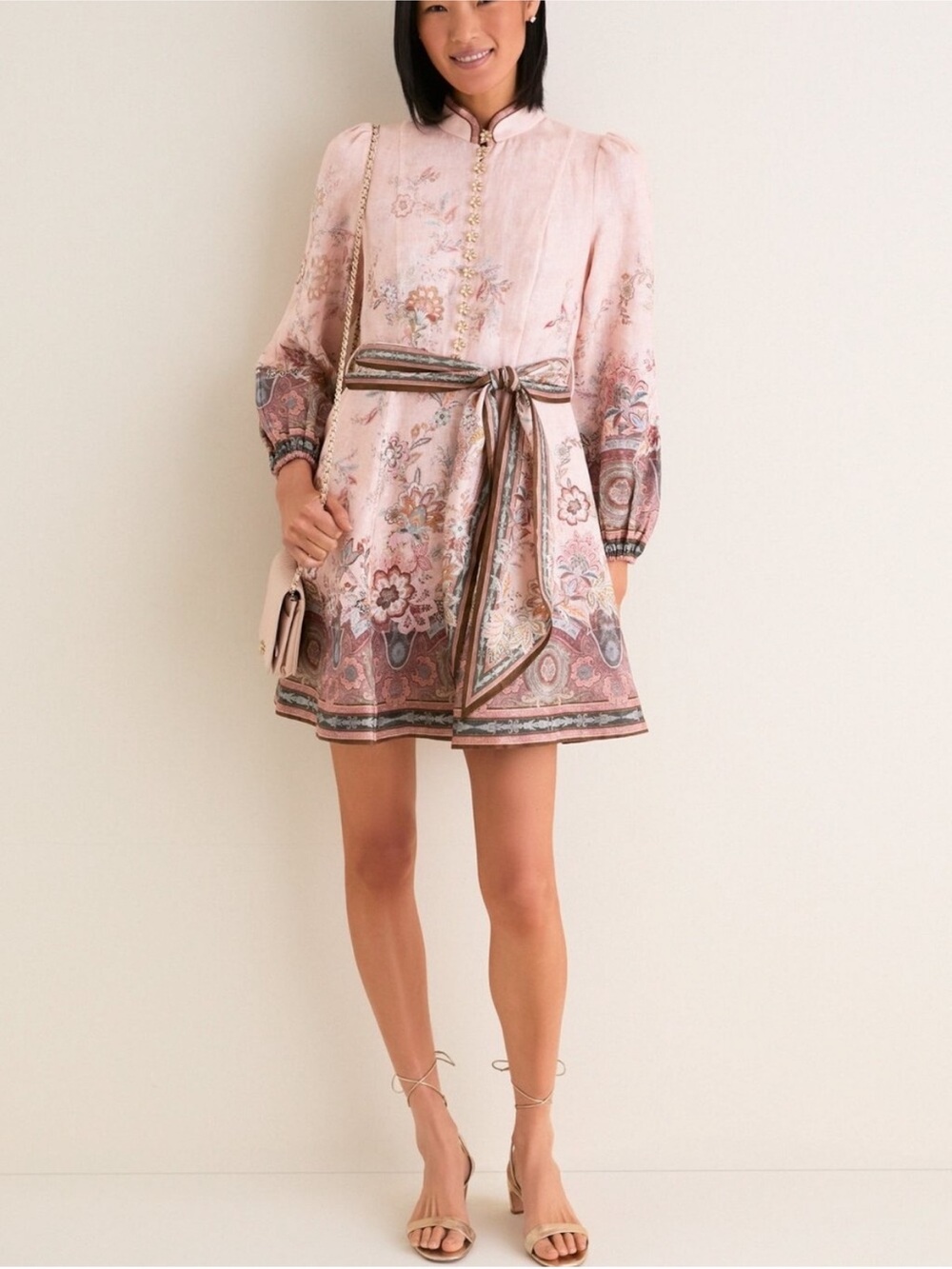 ZIMMERMANN Alchemy Button Mini Dress- Pink Paisley